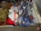 Christmas/Holiday: linens, garland, Santas, string lights
