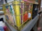 Metal Franklin Creamery container and plastic container with sewing and craft books