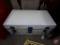 (3) folding suitcase stands, painted trunk