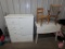 Drop leaf table, needs work, child's chair and rocking chair, storage cabinet, needs repair