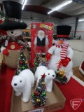 Christmas/Holiday: polar bears, trees, snowmen, Hip Swinging Santa, decorations