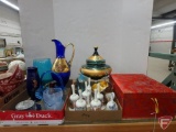 Oriental vases, painted glass, bell collection
