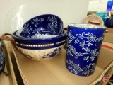 Temp-tations dishware, bowls and trays, reds and blues