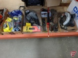 Hand tools, skil saw, belt sander, steel wool