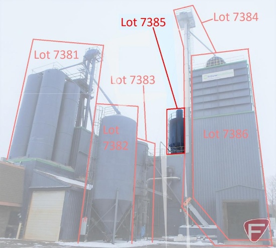 Approx.1500 bushel cone bottom bin on roof **SEE REQUIRED RIGGING INFORMATION BELOW**