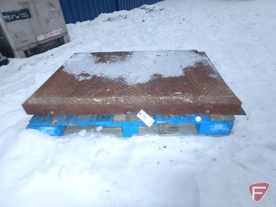 (2) Diamond plate tapered steel ramps (for toledo scale), 36"w x 48"l x 3"h
