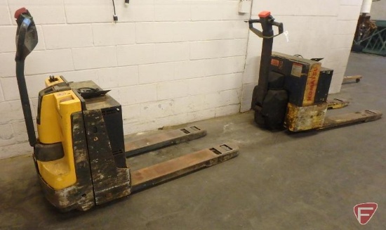 (1) Komatsu walk behind electric pallet jack, (1) Jungheinrich walk behind electric pallet jack