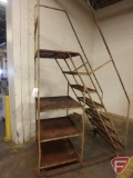 7 Step steel rolling step ladder with shelves
