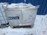 Approx. 250 gallon stainless steel tank with drain valve