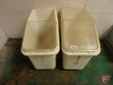 (2) Rubbermaid storage containers on wheels