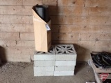 Decorative cement blocks, stove pipe