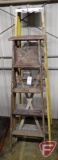 Wood 5' step ladder, fiberglass 6' step ladder