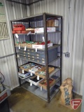 Steel shelf with hardware organizer boxes, 42