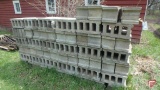 (3) stacks of concrete block, (17) glass blocks