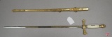 Fraternal order sword with scabbard, loose pommel