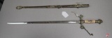 Fraternal order sword with scabbard, M.C. Lilley & Co., loose pommel