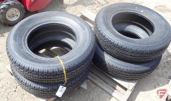 (4) NEW Road Guider trailer radial tires, 205/75 x 15, never mounted