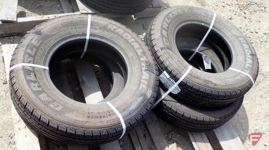 (4) NEW Carlisle trailer radial tires 205/75 x 14, never mounted