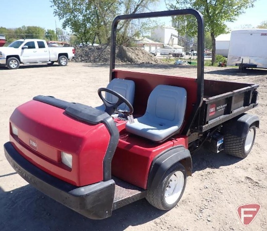 2015 Toro Workman HDX 2WD gas utility vehicle, hydraulic dump, ROPS, lights, 950 hrs.