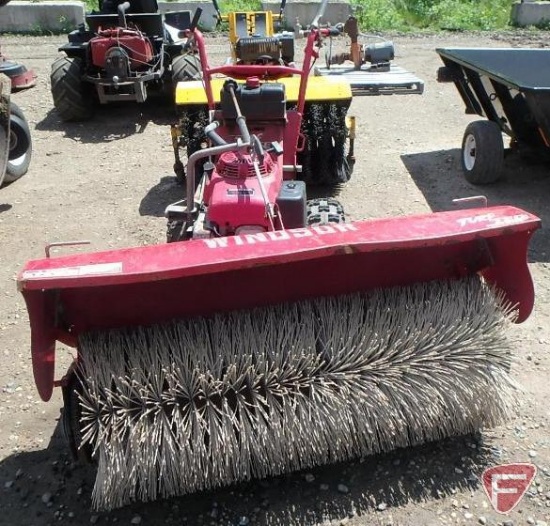 Turf Teq Power Broom 52" Super Pivot walk behind snow broom, Honda 13 hp gas engine, model 1305