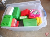 Assorted poly ammunition cases - contents of tote
