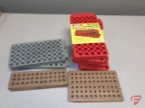 (7) poly universal loading trays, (2) wood loading trays