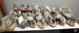 Duck decoys in burlap sacks, approx (20)