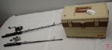 Tackle box with contents, fishing rods (2)