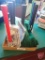 Cleat wrenches, towel, golf club grip display