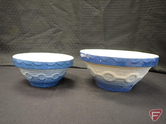 (2) wedding ring bowls, blue, largest is 4.5"h. 2pcs