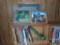 TRACTOR THEMED BOOKS AND PICTURES, 1 BOX, METAL SIGN AND