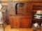 VINTAGE WOOD DESK WITH PULL OUT DESKTOP 45