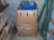 STACK OF JARS, (2) WOOD BOXES, (2) CARDBOARD BOXES AND