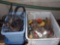 ASSORTMENT OF KEYS IN METAL CONTAINER AND HORSESHOE PUZZLES