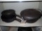 CAST IRON PANS ON SHELF