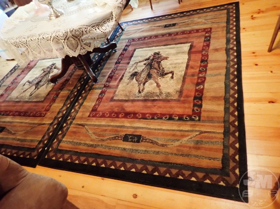 (2) GENESIS AREA RUGS, 5'3" X 7'6", RAWHIDE STYLE. BOTH.