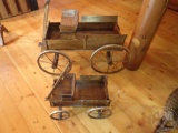 (2) VINTAGE DOLL WAGONS, LARGEST IS 36