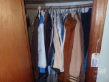 LADIES SHIRTS, COATS, ALL IN CLOSET, SIZES SMALL AND MEDIUM