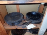 CAST IRON POTS AND PANS, 5 PCS