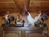 CHICKEN: FIGURINES, COVERED DISHES, PLATES, DRAWER PULLS, BOWLS, PLANTER; ALL