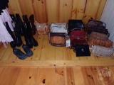 LADIES PURSES; (4) PAIRS LADIES BOOTS SIZE 7; SHOE SIZE