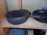 CAST IRON POTS AND PANS, 7 PCS