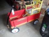 RADIO FLYER WAGON, SNOW SHOVEL AND CHAIR