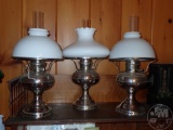 (3) OIL LAMPS, 21