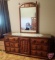 9 drawer dresser with mirror & glass top, dresser measures 70
