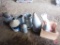 Galvanized items: chicken feeders, pails, pans, funnels, chicken waterer, heated pet dish