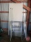 6ft banquet table, DA-LITE background stands, folding metal stand, (2) folding chairs. 7pcs
