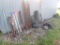 Driveway reflective markers, fence posts, angle iron, pry bar, snow fence