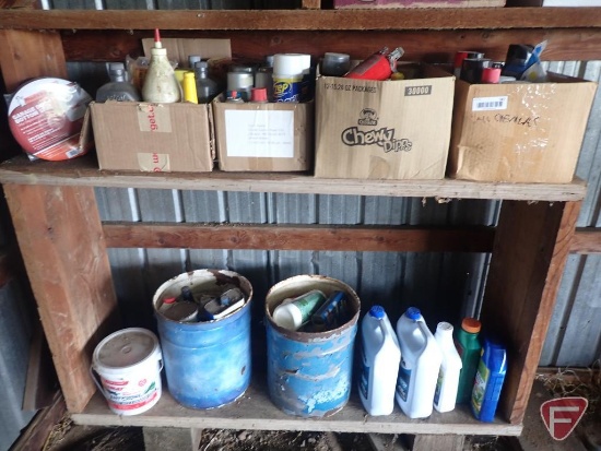 Garage, garden, automotive chemicals , antifreeze, oils. Both shelves.