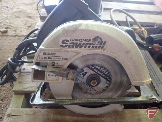 Circular saw, drills, disc grinder